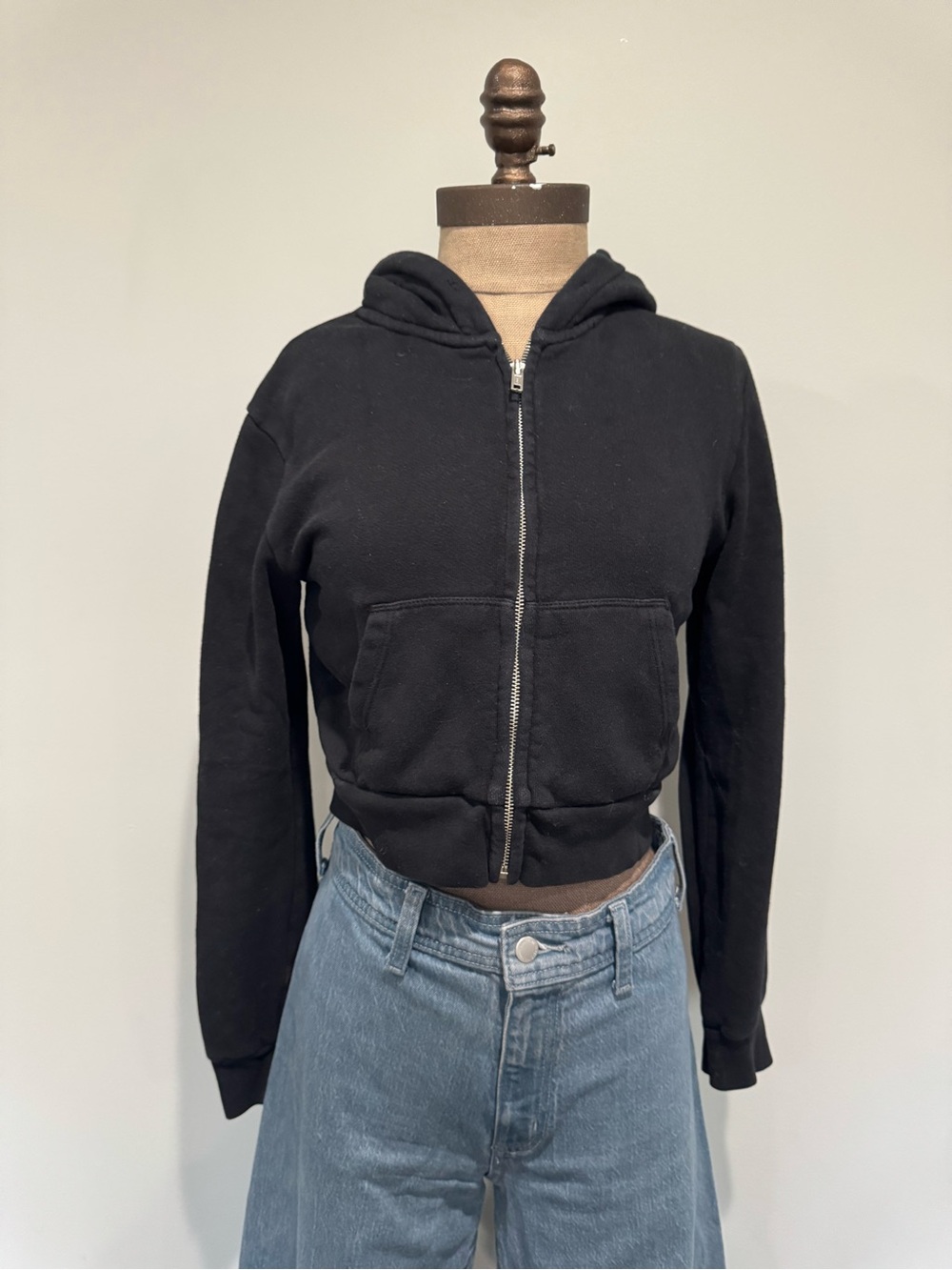Brandy Melville Black Hooded Zip Jacket